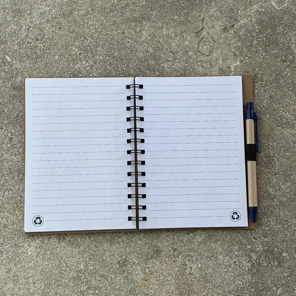 Ford Mini Spiral Notebook With Pen Blue Brown Recycled Materials Notes Journal
